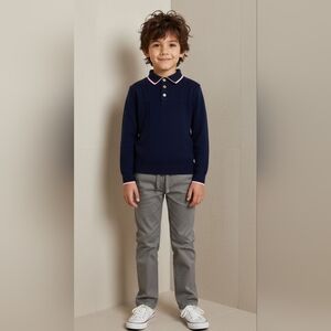 Cat & Jack Navy Sweater with Pink Trim